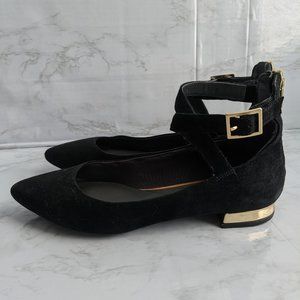 Rockport Black Flats with Gold Accents